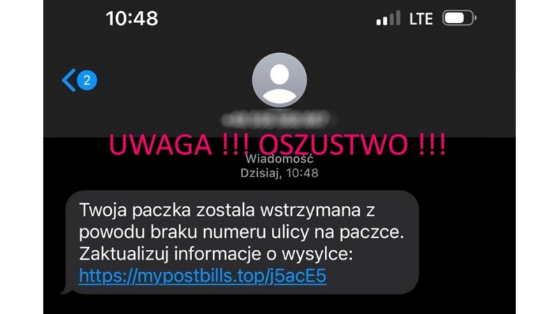 Informacja prasowa dotycząca fałszywych sms-ów - fot. KPP Cieszyn